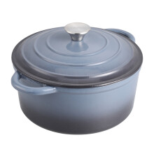(Grey Gradient, 2L) Enameled Cast Iron Dutch Oven Pot with Lid