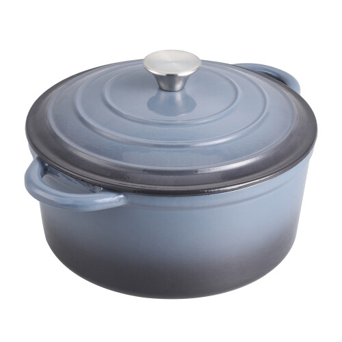Living And Home (Grey Gradient, 5L) Enameled Cast Iron Dutch Oven Pot with Lid