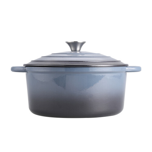 Living And Home (Grey Gradient, 6L) Enameled Cast Iron Dutch Oven Pot with Lid 2