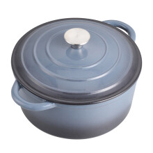 (Grey Gradient, 6L) Enameled Cast Iron Dutch Oven Pot with Lid