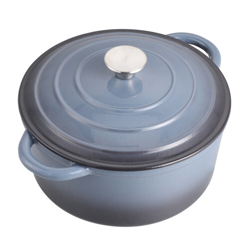 Living And Home (Grey Gradient, 6L) Enameled Cast Iron Dutch Oven Pot with Lid