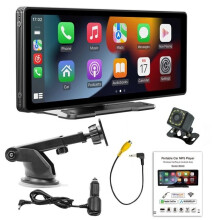 10,26-Zoll-Dashcam mit Rückfahrkamera, Carplay und Android Auto, Sprachsteuerung, Bluetooth, 2,4-GHz-5-GHz-WLAN, FM