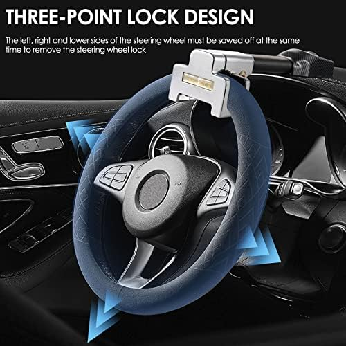 Steering Wheel Lock with Alarm, Vehicle Anti-Theft Security Lock 1