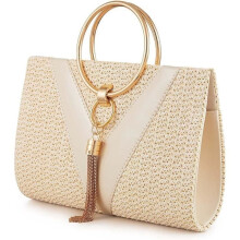 Kleine Henkeltasche mit Kette - Damenhandtasche, Hochzeitsabendtasche