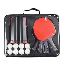 Professioneller Tischtennisschläger – 4er-Set, Schläger, 8 Bälle, tragbar, Rot
