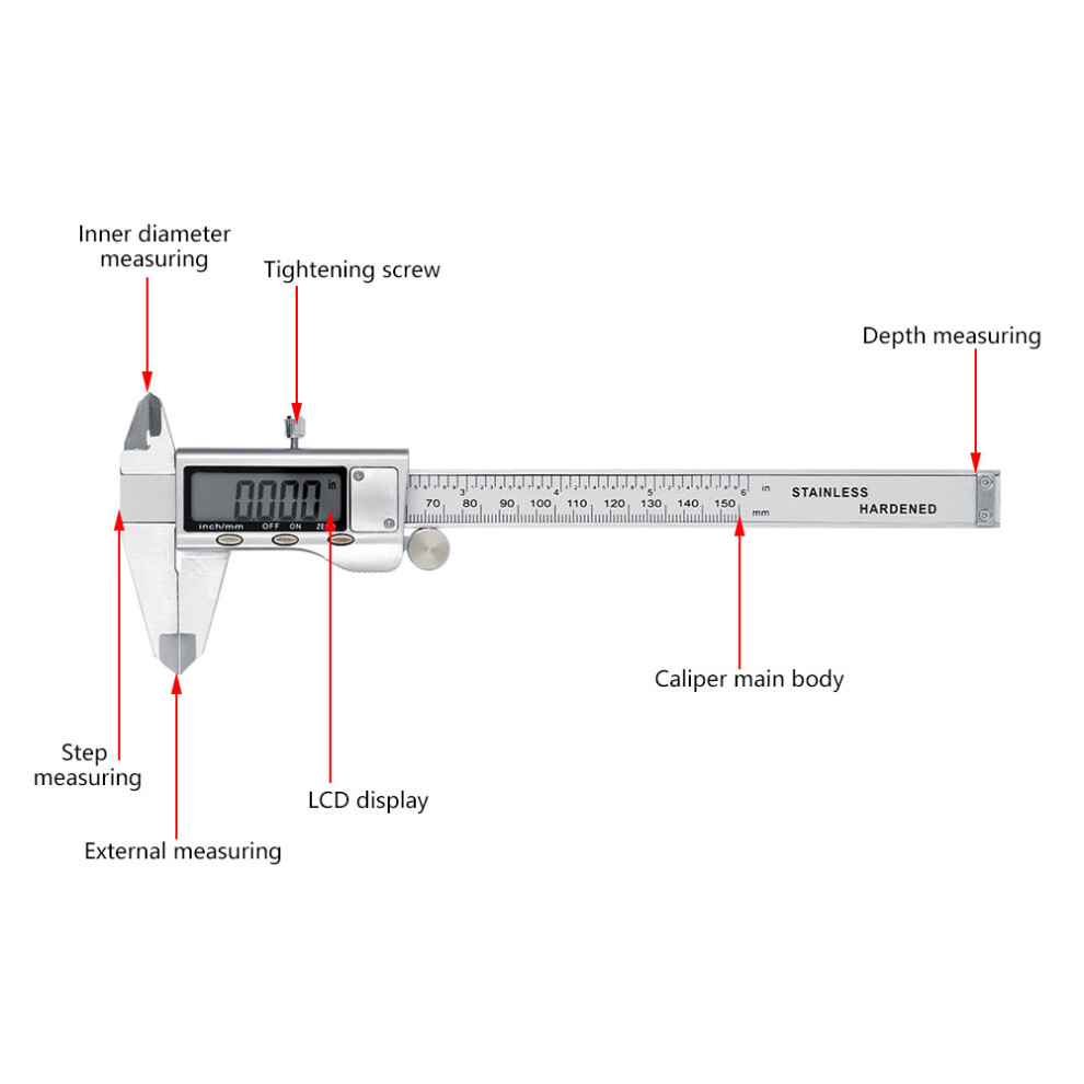 0-150Mm High Accuracy Metal Lcd Digital Vernier Caliper Micrometer Gauge Measuring Tool 7671324231567