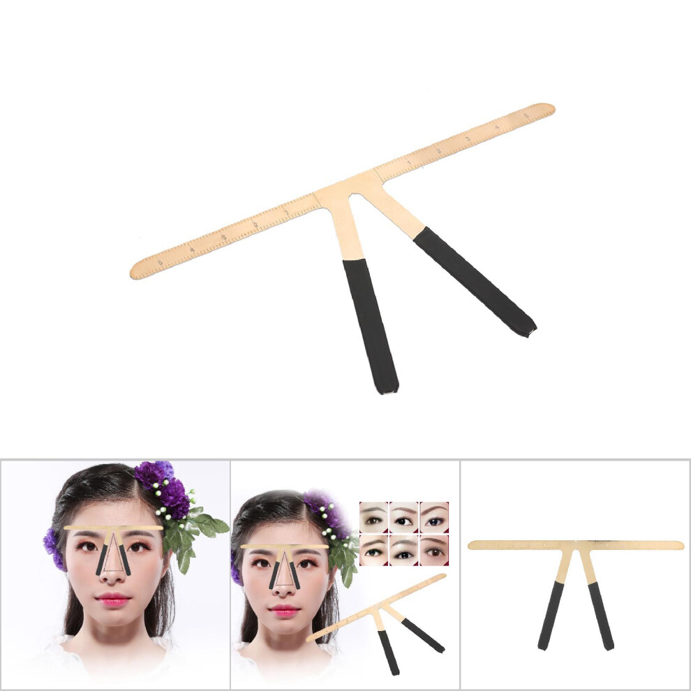 Permanent Eyebrow Makeup Ruler Reusable Tattoo Shaping Measure Tool Gold