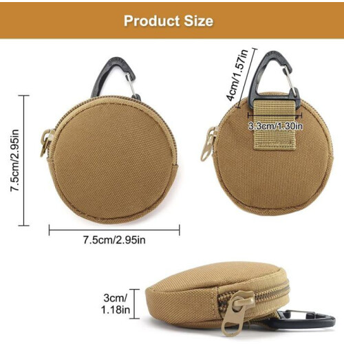 2er Set Leckerlibeutel für Hunde, khaki, mit Karabiner, für Spaziergänge 1
