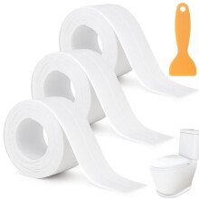 3 Stück weißes Silikon-Dichtmittel für Badezimmer, Duschdichtung, Küchendichtung, wasserdichter Streifen für Badewanne