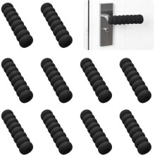 10er-Pack Türgriffschutz aus weichem Gummi, antistatisch, für quadratische und flache Türgriffe (schwarz)