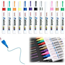 12er-Pack Acrylfarbenmarker, für Stein, Keramik, Glas, Holz, Leinwand, 2 mm feine Spitze