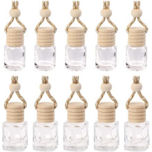 10er-Pack hängende Diffusoren für ätherische Öle fürs Auto, 5 ml leere Parfümflaschen aus Glas, nachfüllbar, transparent