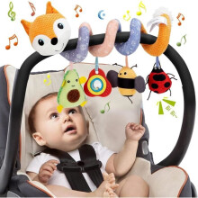 Kinderwagenspielzeug, Musik-Aktivitätsspirale, Neugeborenenspielzeug für Kinderbetten und Kinderwagen, für Jungen und Mädchen