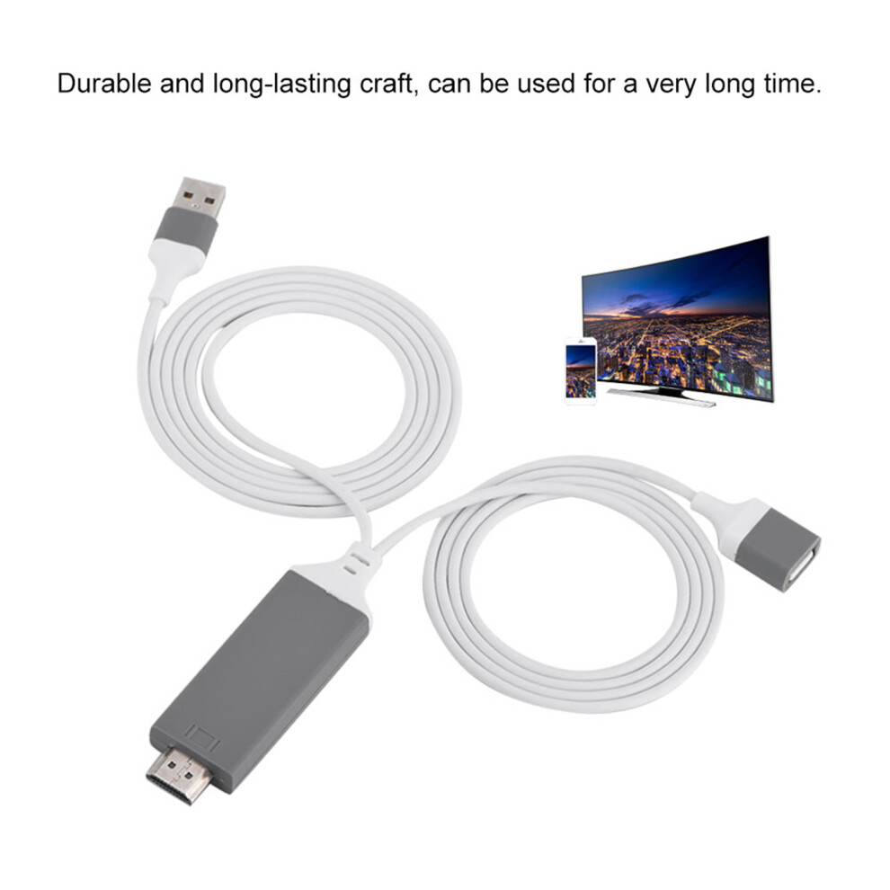 3 Colors Phone To Hdmi Cable For Ios Interface Digital Av Adapter 1080P Plug Play For Ios Android White 8741324235939