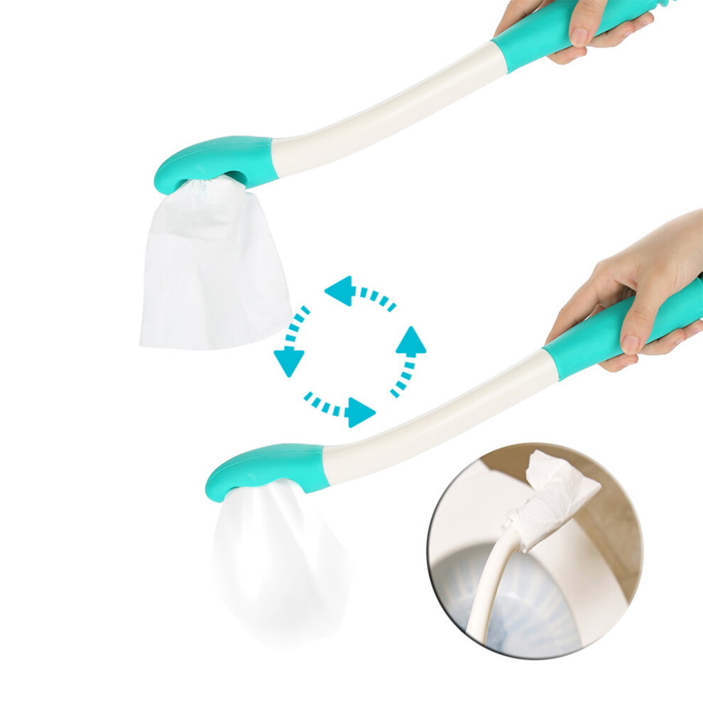 Long Handle Reach Comfort Bottom Wiper Holder Toilet Paper Tissue Grip Self Wipe Aid Helper