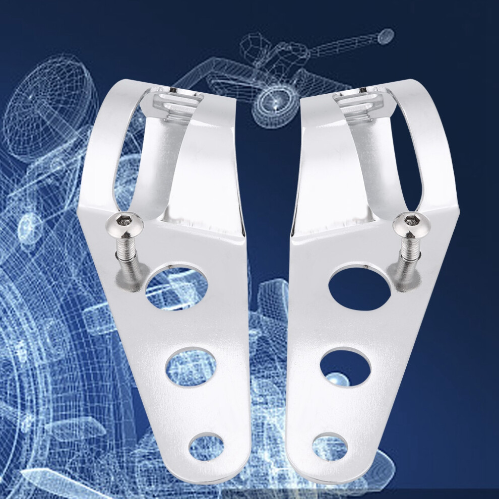 35-43Mm Motorcycle Headlight Mount Bracket Fork Tube Clamp Kit Chrome For Chopper Cafe Racer 8731324237255