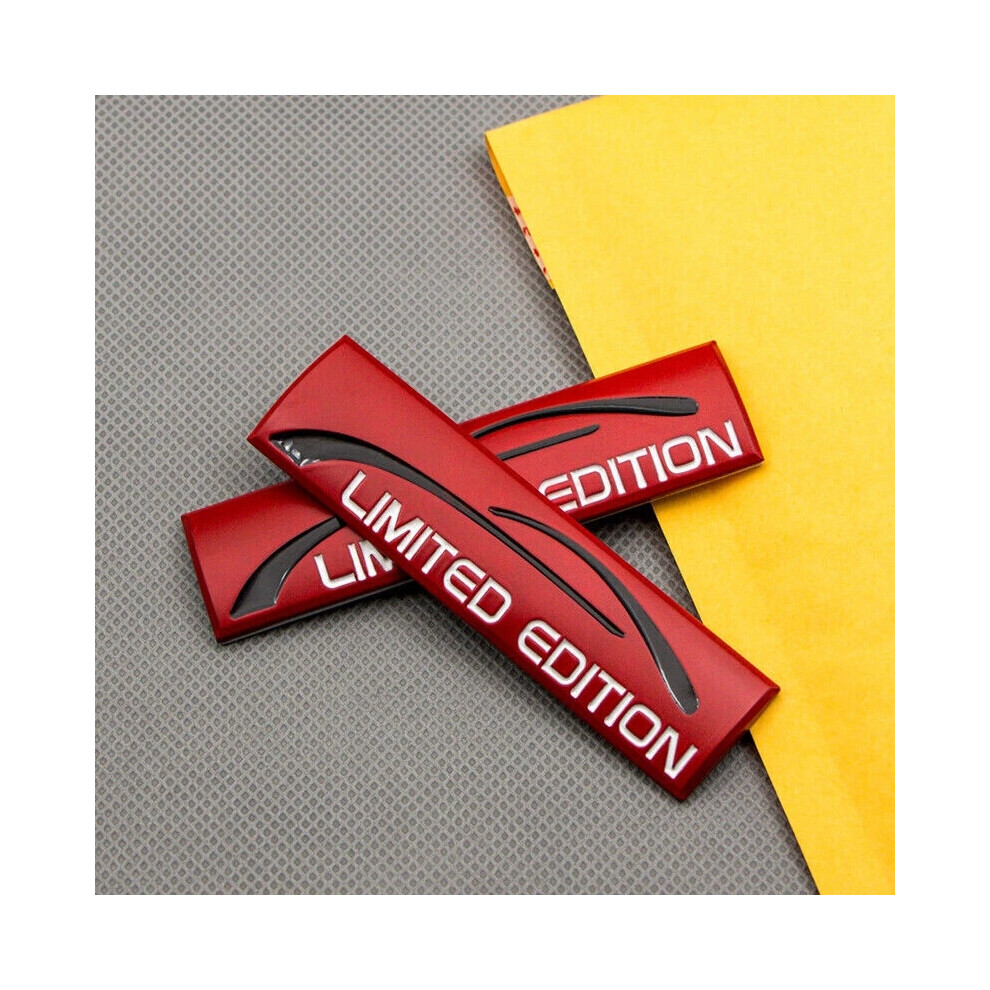 2Pcs Metal Limited Edition Emblem Sport Racing Suv Badge Sticker Red 6963793929542