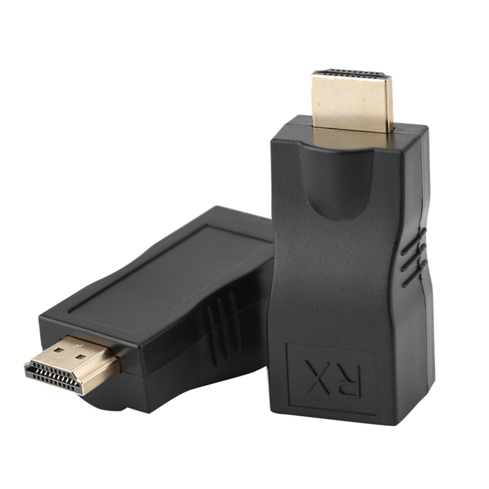 2X Hdmi 30M To Rj45 Network Cable Extender Converter Repeater Over Cat‑5E Cat6 6911324237802