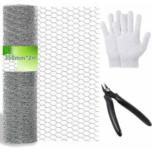 350 mm x 2 m sechseckiges verzinktes Drahtgeflecht, Minizange und Handschuhe, selbstgebautes Hochdruck-Heiz- und Belüftungssystem
