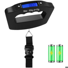Tragbare digitale elektronische Gepäckwaage mit Aufhängehaken, Reisegepäckwaage 50 kg VHV