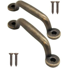 2er Set Schubladengriffe in Antik-Bronze für Schranktüren, Kommoden, Sideboards, Küchentruhen 90 x 17 mm VHV