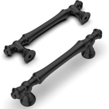 VHV Küchenschrankgriffe mit Schrauben, 96 mm, aus schwarzer Zinklegierung, für Schreibtische, Schubladen, Schränke, Schränke, 2 Stück