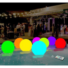 Poolspielzeug, 13 Farben Leuchtball, 40 cm, aufblasbar, LED-Leuchten, mit Fernbedienung, leuchtet im Dunkeln, Party, VHV
