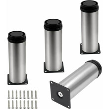 4er-Set, 10 cm, verstellbare Möbelbeine aus Metall für Tisch, Stuhl, Schrank, Bett, mit Schrauben, VHV