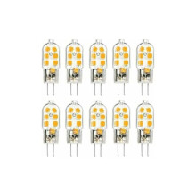 10er-Pack G4 LED-Lampe, 1 W, energiesparend, 360 Abstrahlwinkel, AC/DC 12 V, 250 lm, Warmweiß 3000 K, für Schlafzimmer, Wohnzimmer, VHV