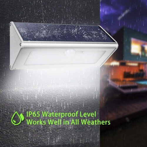 Solar-Wandleuchte im Freien 1100lm 46 LED Aluminium Shell Motion Sensor 4 Smart Modes VHV 1