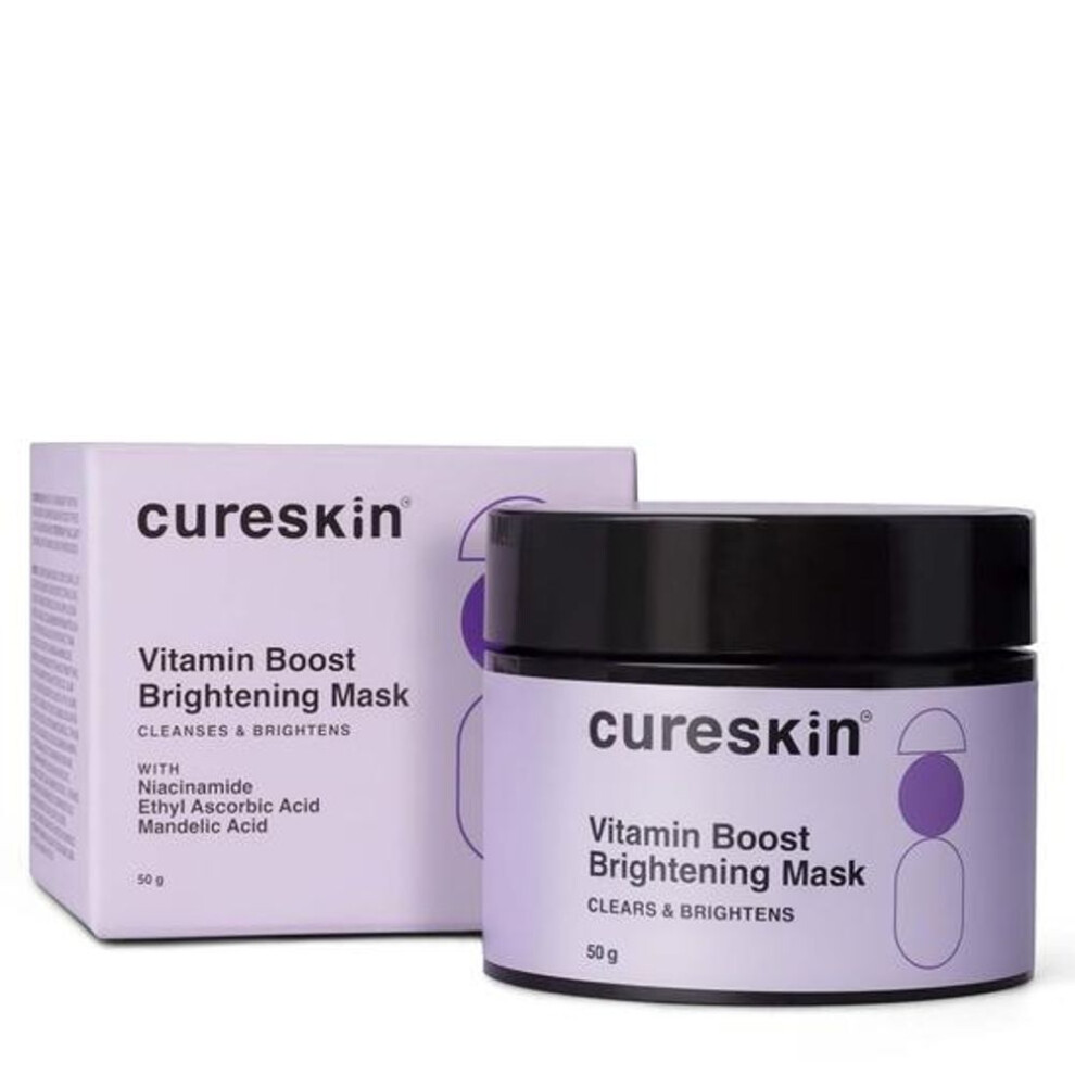 Cureskin Vitamin Boost D Tan Face Mask For Glowing Skin | D Tan Pack For Tan Removal | Fruit Based Aha Tan Removal De Tan