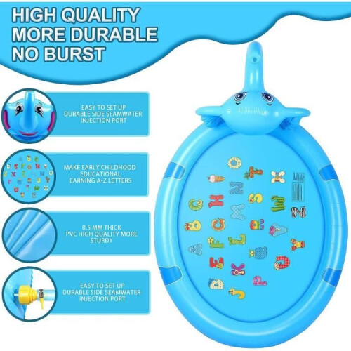 Kinderspielmatte - PVC - Elefant - Blau - 208 cm x 130 cm 2
