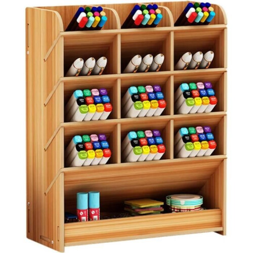 Multifunktionale Stiftebox aus Holz – Kirsche – Braun – Unisex – Erwachsene