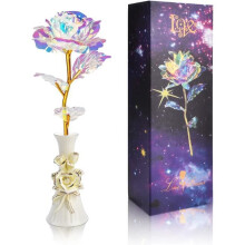Ewige Rose, 24 Karat vergoldet – Geschenk für Mama, Ehefrau, Freundin – Weihnachten, Muttertag, Valentinstag, Geburtstag