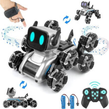 Ferngesteuertes Roboter-Hundespielzeug für Kinder im Alter von 4–12 Jahren – 2,4 GHz – mit Musik und Lichtern – Fernbedienung