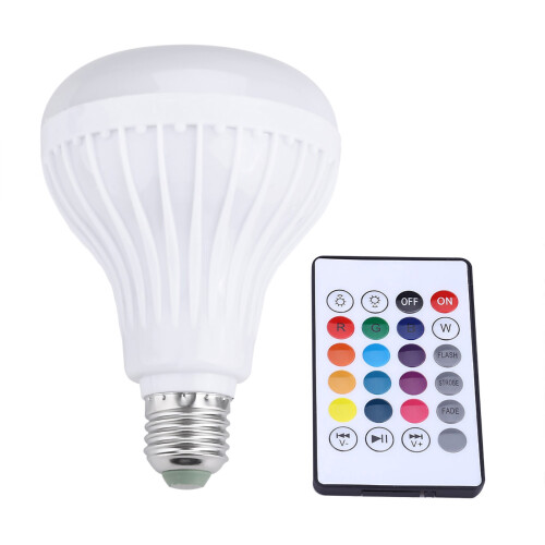 Wireless Bluetooth Speaker Bulb Light 12W LED RGB Smart Music Play Lamp Remote Control 1