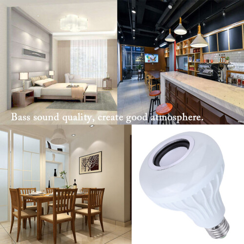 Wireless Bluetooth Speaker Bulb Light 12W LED RGB Smart Music Play Lamp Remote Control
