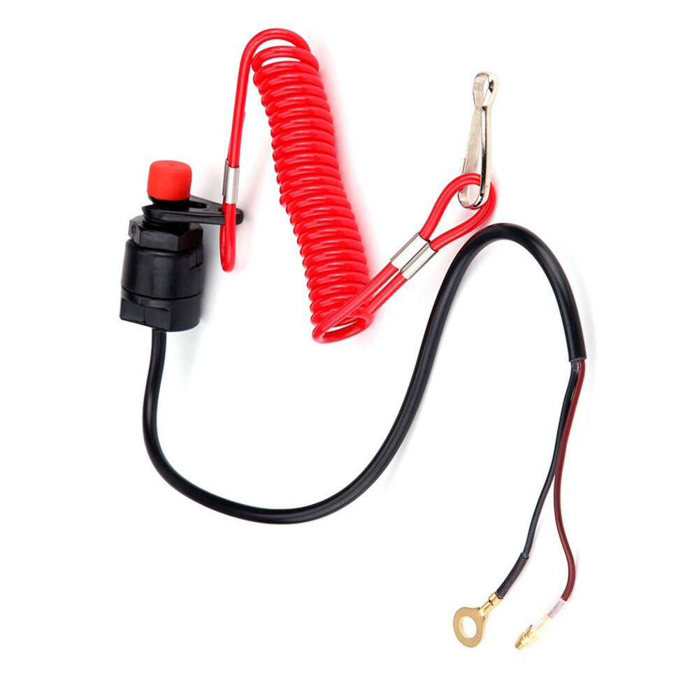 Motorcycle Outboard Lawn Mowers Emergency Engine Kill Stop Switch W/ Tether Lanyard Cord 3051324242727