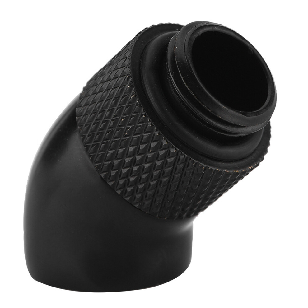 G1/4" Thread 45 Degree Bend Angle Rotary Fitting Adapter For Cpu Water Cooling Black 6911324243124