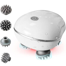 Elektrische hoofdhuidmassager, draadloze massager voor katten en honden, draagbare hoofdmassager voor haargroei, wit
