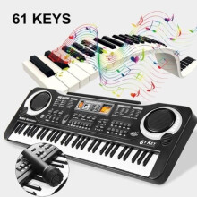 TEMPSA Elektronisch Muziekkeyboard met 61 Toetsen, 16 Geluiden, met Microfoon, voor Kinderen, ABS, EU-stekker 110-220 V