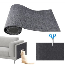 Bescherming tegen krabben van katten voor bank 40 x 200 cm, DIY-beschermer voor krabpaal, zelfklevende krabpaal voor bank, donkergrijs