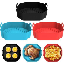 3 stuks siliconen mandjes voor de heteluchtfriteuse, accessoires voor de heteluchtfriteuse, siliconen pan voor de magnetron, cakevormen [254]