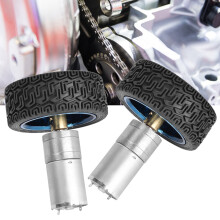 2 Stück 6V 280 U/min DC Getriebemotor mit 65 mm Rad &Montagehalterung