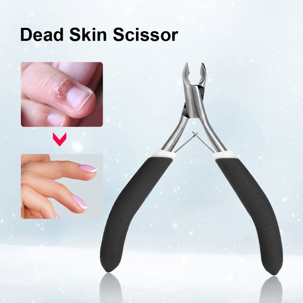 Black Stainless Steel Nail Cuticle Nipper Clipper Dead Skin Scissor Nail Manicure Tool