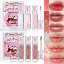 Bear Jelly getinte lipgloss, hydraterende lippenstift met glanzende glitter glazuurolie, lippenstift