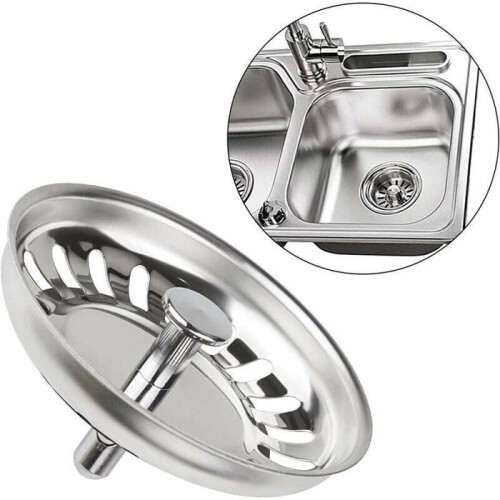 Afvoerkorf Classic diameter 793 mm set van 2 RVS gootsteenpluggen VHV 2