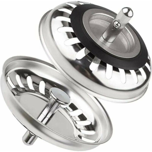 Afvoerkorf Classic diameter 793 mm set van 2 RVS gootsteenpluggen VHV