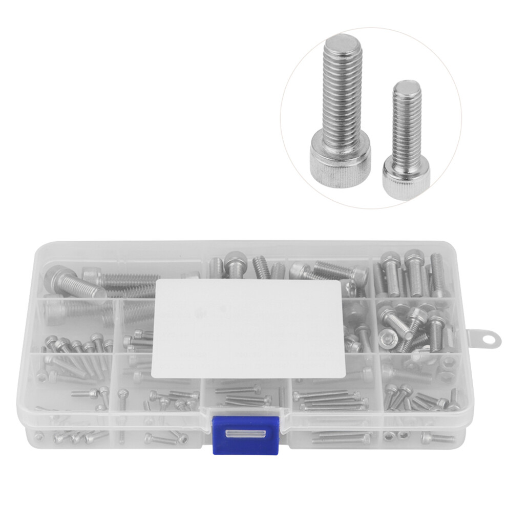 135Pcs M2.5 M3 M4 M5 M6 M8 304 Stainless Steel Hex Socket Head Cap Screws Set 8761324249033
