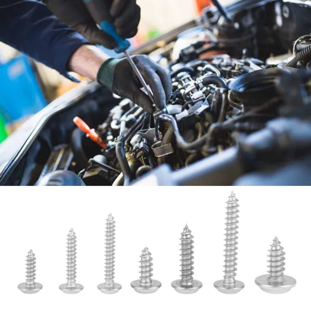 220Pcs M3 M4 M5 304 Stainless Steel Pan Head Cross Tapper Self Tapping Screws Set 5001324249002